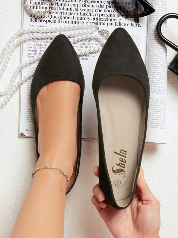 SHUZIA Faux Leather Pointy Toe Slip On Ballet Flats Summer Shoes Spring Shoes Spring Break Easter Mother's Day Present