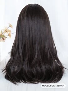 alicegarden 前方的花邊較長，自然呈波浪狀，假髮中間分叉。 T型蕾絲13*4*1棕色22吋半編織日常自然光滑逼真假髮（含蕾絲貼和髮網）。