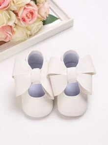 Baby Bow Decor Mary Jane Flats - White - View 3