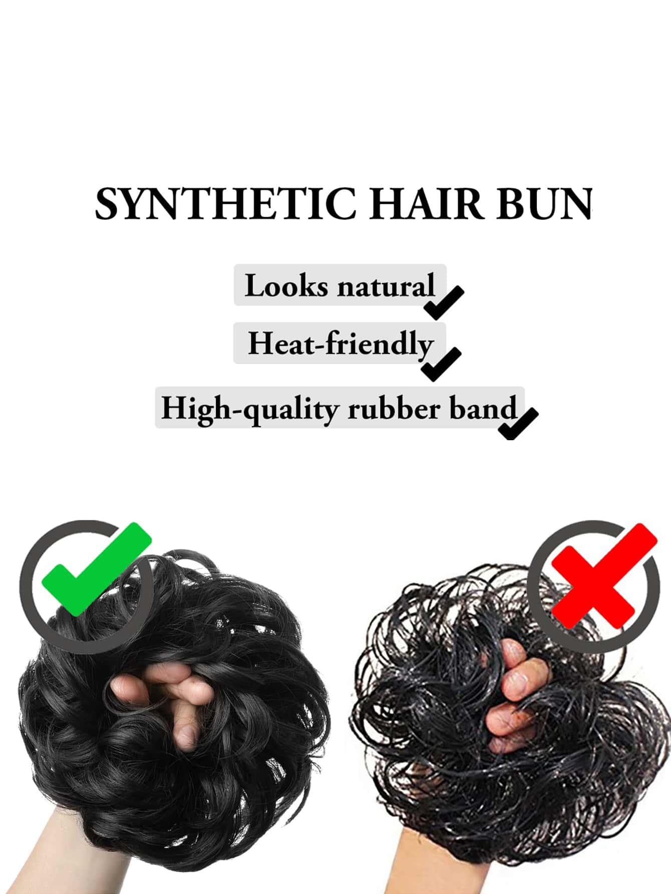 Miniatura 4 de Updo de cabello corto rizado sintético Marrón