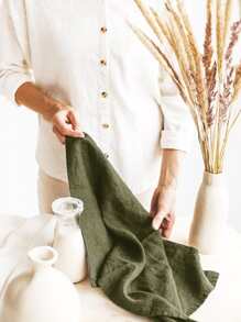 1入組素色滌綸40x40cm綠色餐桌餐巾布 - 橄欖綠 - 查看 4