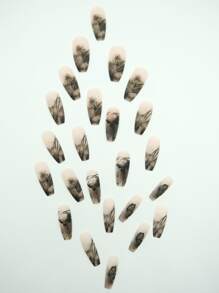 24 Con Bướm Quan Tài Dài In Móng Tay Giả & 1 Băng & 1 Dũa Móng Tay - Nhiều màu - Xem 5