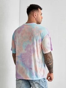 Manfinity Men Plus Bear Print Tie Dye Tee - Multicolor - View 2