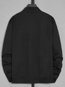 Manfinity Men Eagle Print Zip Up Jacket Without Tee - Black - View 2