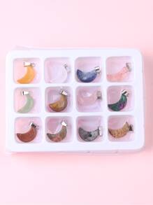 12 mặt dây chuyền DIY mặt trăng kim loại - Nhiều màu - Xem 2