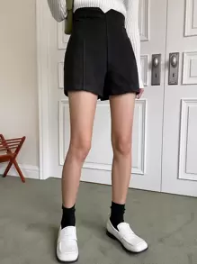 DAZY Shorts mit Taillenausschnitt und Reißverschluss hinten, Herbst/Winter