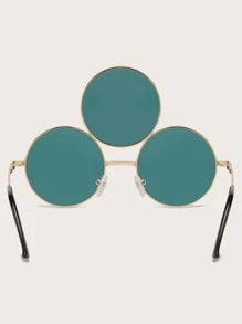 Round Frame Fashion Glasses - Pink - View 2