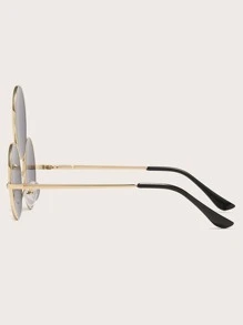 Round Frame Fashion Glasses - Pink - View 3