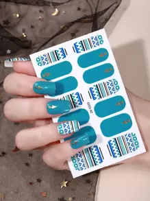 Beauty Sticker 1張圖案美甲貼紙和1入組指甲銼 - 彩色 - 查看 1