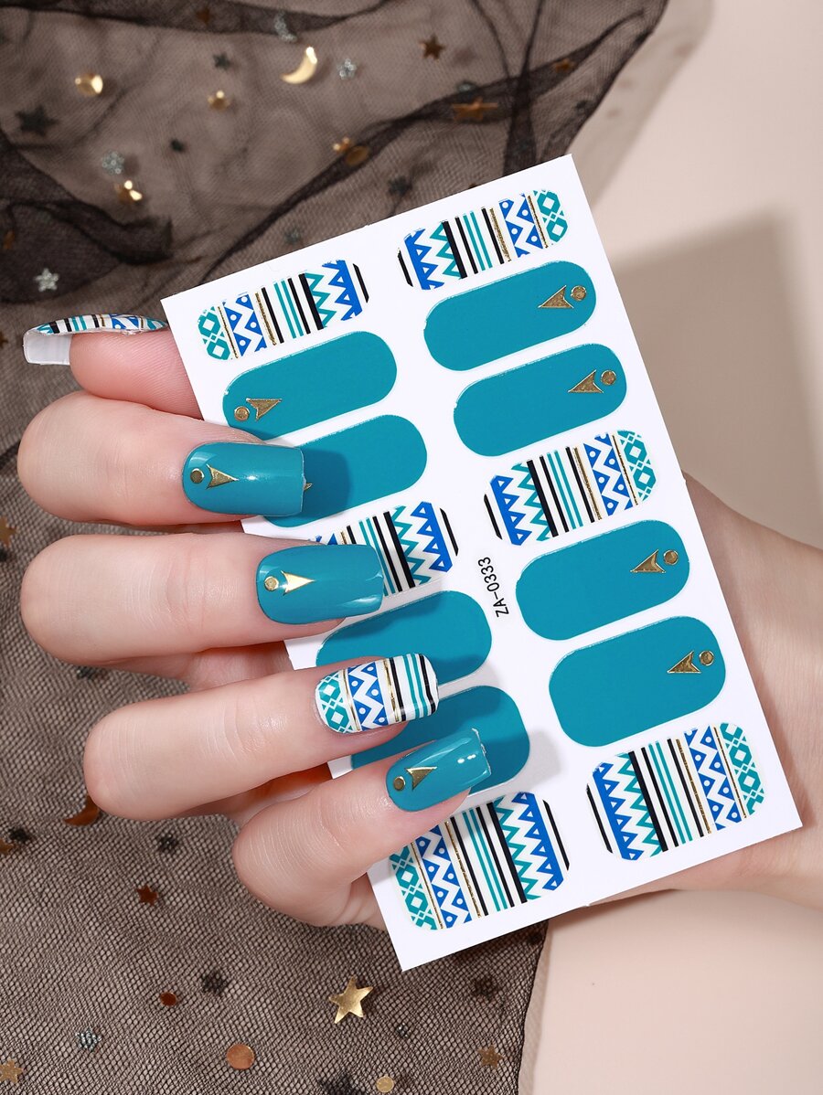 Beauty Sticker 1張圖案美甲貼紙和1入組指甲銼 - 彩色 - 查看 1