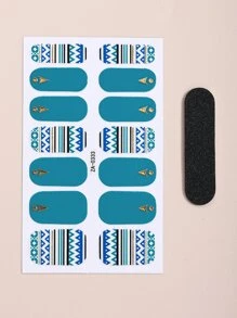 Beauty Sticker 1張圖案美甲貼紙和1入組指甲銼 - 彩色 - 查看 2