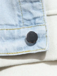 Manfinity Hombres Cazadora mezclilla desgarro sin camiseta - Lavado ligero - Ver 5