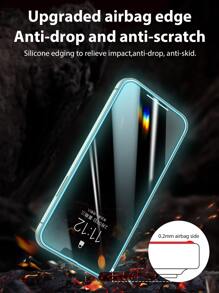 1pc Blue Air Bubble Night Luminous Tempered Glass Screen Protector, Compatible With IPhone Models X/XR/13/14Pro/15/15PROMAX/16/16Pro/16Promax/16Plus Gift For Birthday, Family, Friends Phone Screen Protector, Phone Accessories Waterproof Shockproof Anti-Fall Scratch Resistant Anti-Fingerprint Full Cover - Blue - View 5