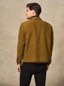 GENTILAND Men Flap Pocket Jacket - Mustard Yellow - View 2