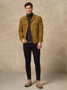 GENTILAND Men Flap Pocket Jacket - Mustard Yellow - View 4