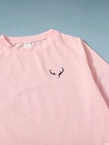 SHEIN 男孩鹿角圖案T恤