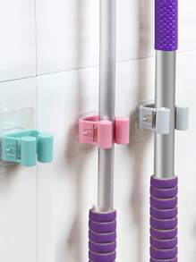 1pc Random Mop & Broom Storage Rack - Multicolor - View 1