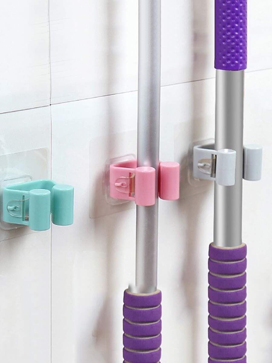 1pc Random Mop & Broom Storage Rack - Multicolor - View 1