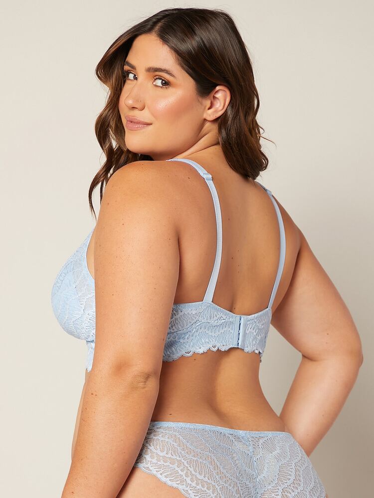 LUVLETTE Plus Lace Wireless Lifting Bralet - Blue - View 2
