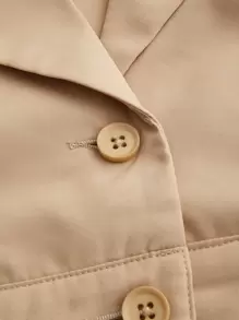 SHEIN ICON 秋冬西部牛仔纯色翻领短款西装外套和百褶裙