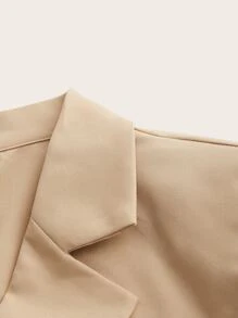 SHEIN ICON 秋冬西部牛仔纯色翻领短款西装外套和百褶裙