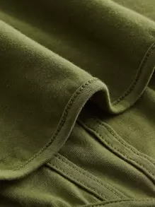 SHEIN MOD Solid Scoop Neck Tank Top - Army Green - View 4