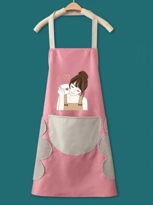 Delantal Gráfico De Figura - Rosa - Ver 1