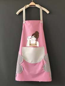 Delantal Gráfico De Figura - Rosa - Ver 2