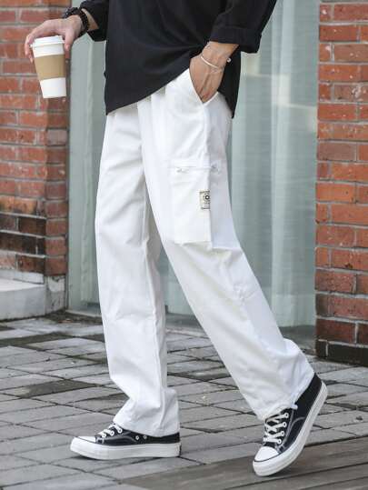 Guys Solid Pocket Side Drawstring Cuff Pants