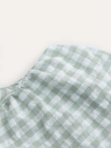 CIRCE Tie Front Gingham Ruffle Trim Dress - Multicolor - View 4