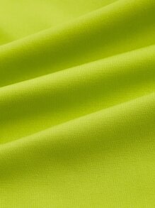 Twist and Jam Áo liền quần nữ Cắt ra Thắt nút Dây kéo màu trơn Giải trí - Màu xanh chanh - Xem 4