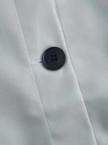 CIRCE Abrigo con botones en la parte delantera y hombros caídos de diseñador - Gris Claro - Ver 4