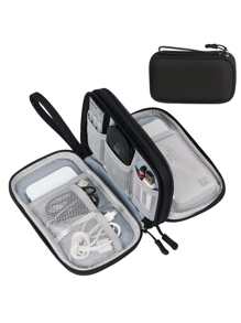 Plain Data Cable Storage Bag - Black - View 2