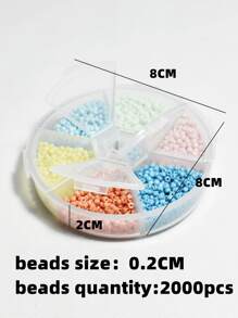 1 hộp Phụ kiện trang sức tự làm hạt 2mm - Nhiều màu - Xem 5