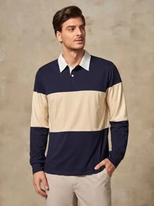 GENTILAND Hombres Camisa polo algodón de color combinado - Multicolor - Ver 5