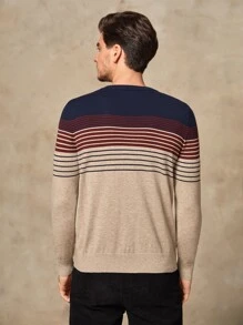 Manfinity VCAY Hombres Jersey con patrón de rayas combinadas - Multicolor - Ver 5