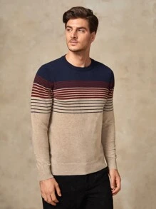 Manfinity VCAY Hombres Jersey con patrón de rayas combinadas - Multicolor - Ver 6