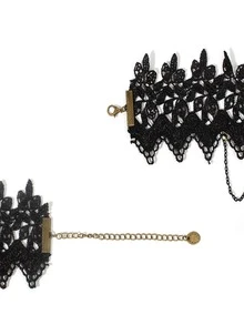 ROMWE Goth Gargantilla con diseño de cuenta - Negro - Ver 5