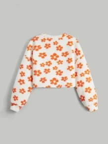SHEIN MOD Floral Print Drop Shoulder Pullover - Multicolor - View 6