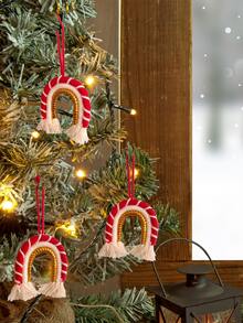 1pc Rainbow Hanging Decoration With Tassel For Christmas