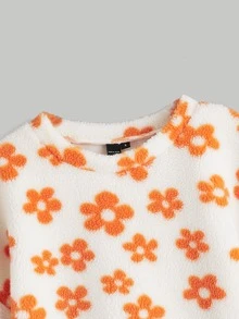 SHEIN MOD Floral Print Drop Shoulder Pullover - Multicolor - View 4