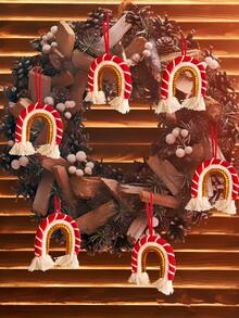 1pc Rainbow Hanging Decoration With Tassel For Christmas