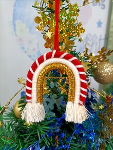 1pc Rainbow Hanging Decoration With Tassel For Christmas