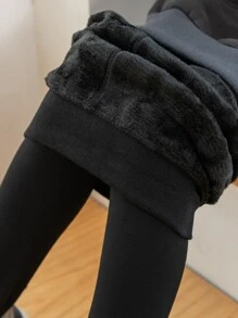 1 件女童加厚保暖舞蹈紧身裤，适合秋冬季日常穿着