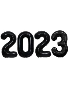 4 piezas 32 pulgadas globo número 2023 - Negro - Ver 2
