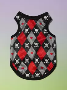PETSIN 1 pieza Tank de mascota estampado de esqueleto - Multicolor - Ver 1