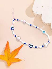 1入組串珠手機掛繩 - 彩色 - 查看 2