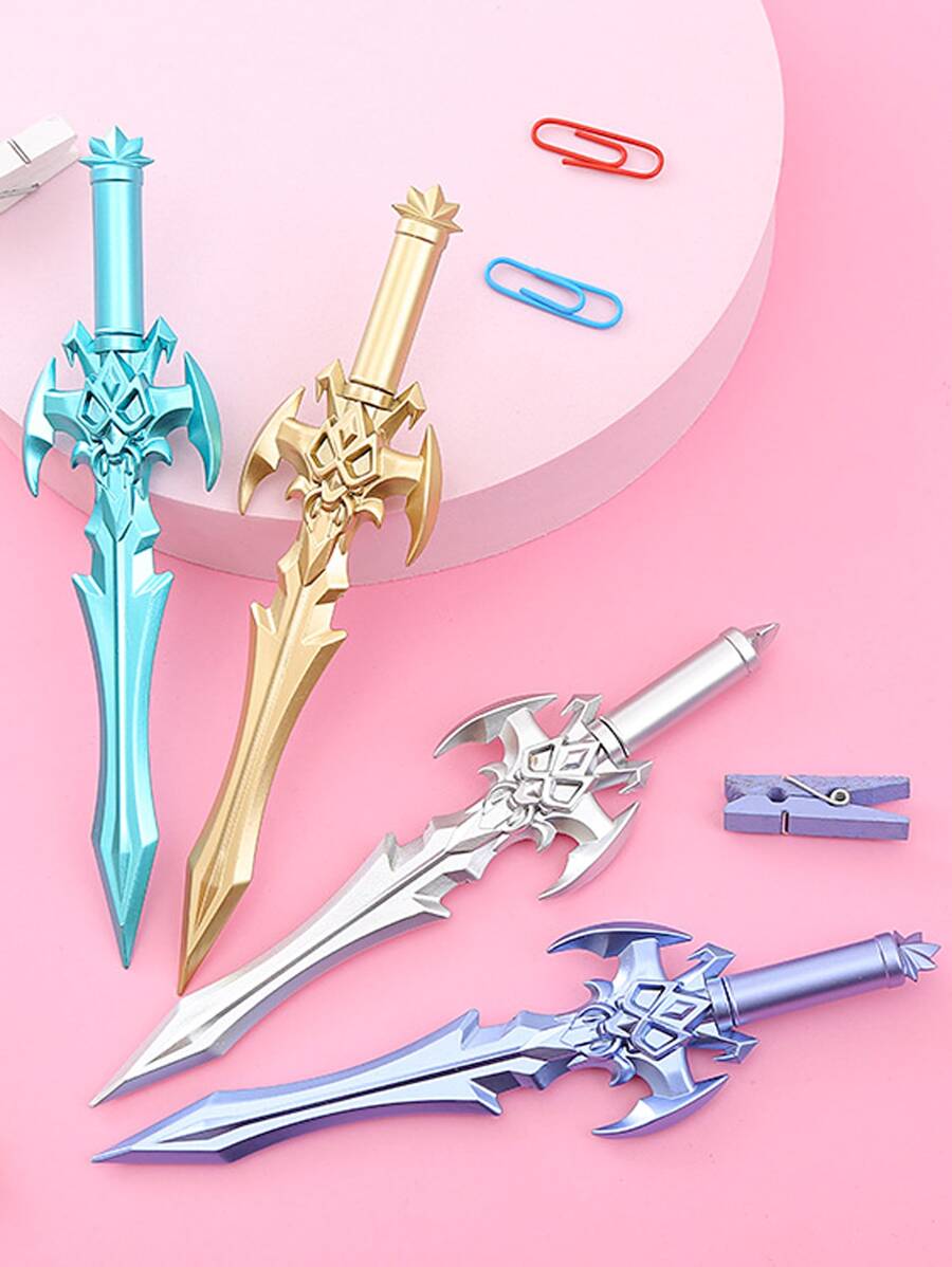 4 cái Kiếm Hình Dạng Ngẫu Nhiên Bút Gel - Nhiều màu - Xem 1