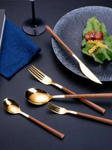 5pcs Stainless Steel Cutlery Set School Supplies,Christmas Gift
