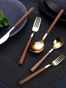 5pcs Stainless Steel Cutlery Set School Supplies,Christmas Gift